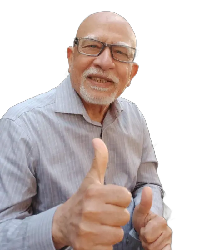 Shekhar Pradhan, founder and CEO of Docunexus, smiling and giving two thumbs up.